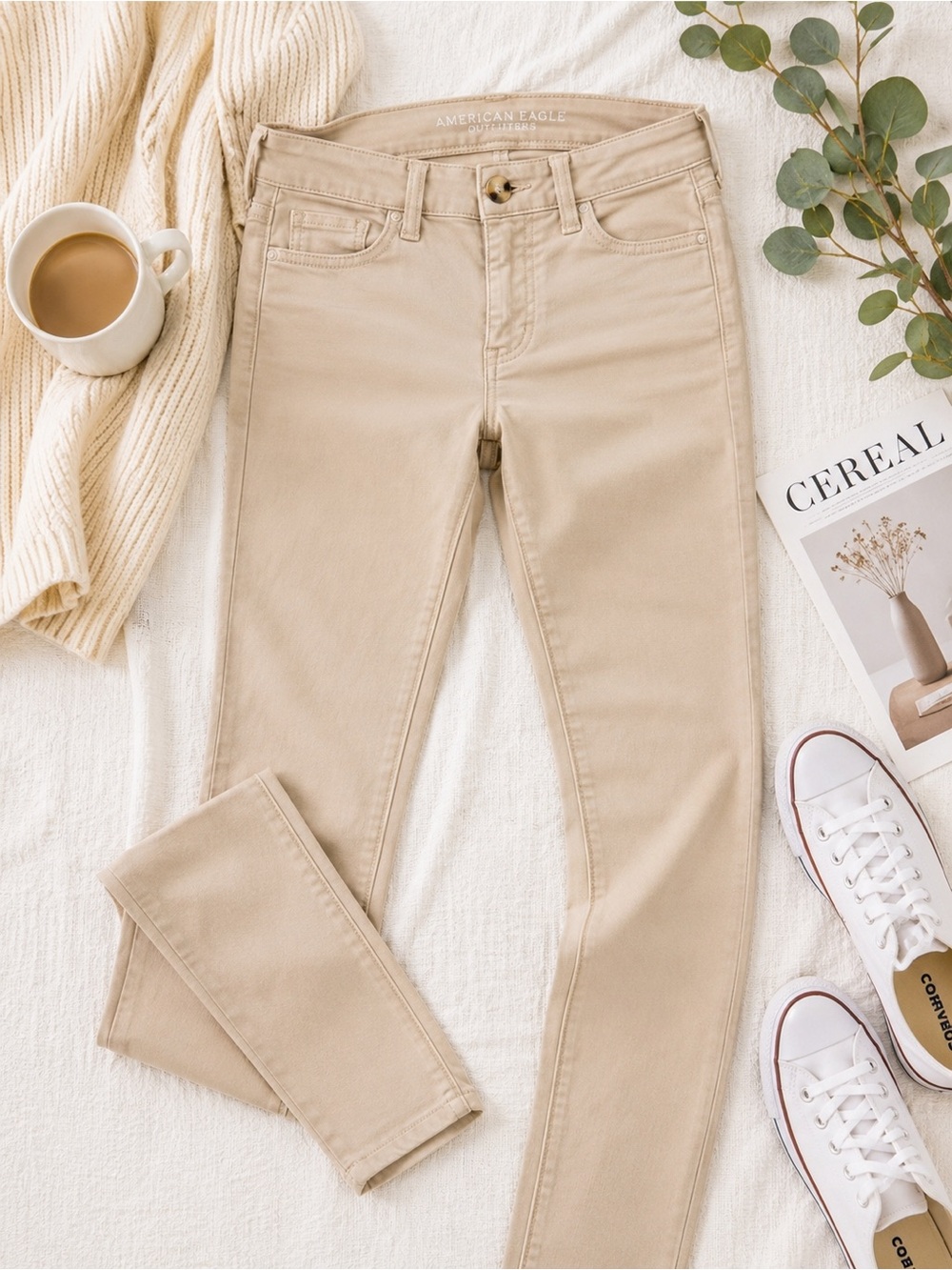 American Eagle‎ Desert Sand Super Stretch Twill Skinny Pants Size 0